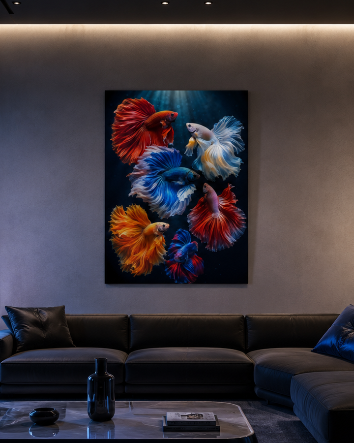 Bunte Fische - Leinwand