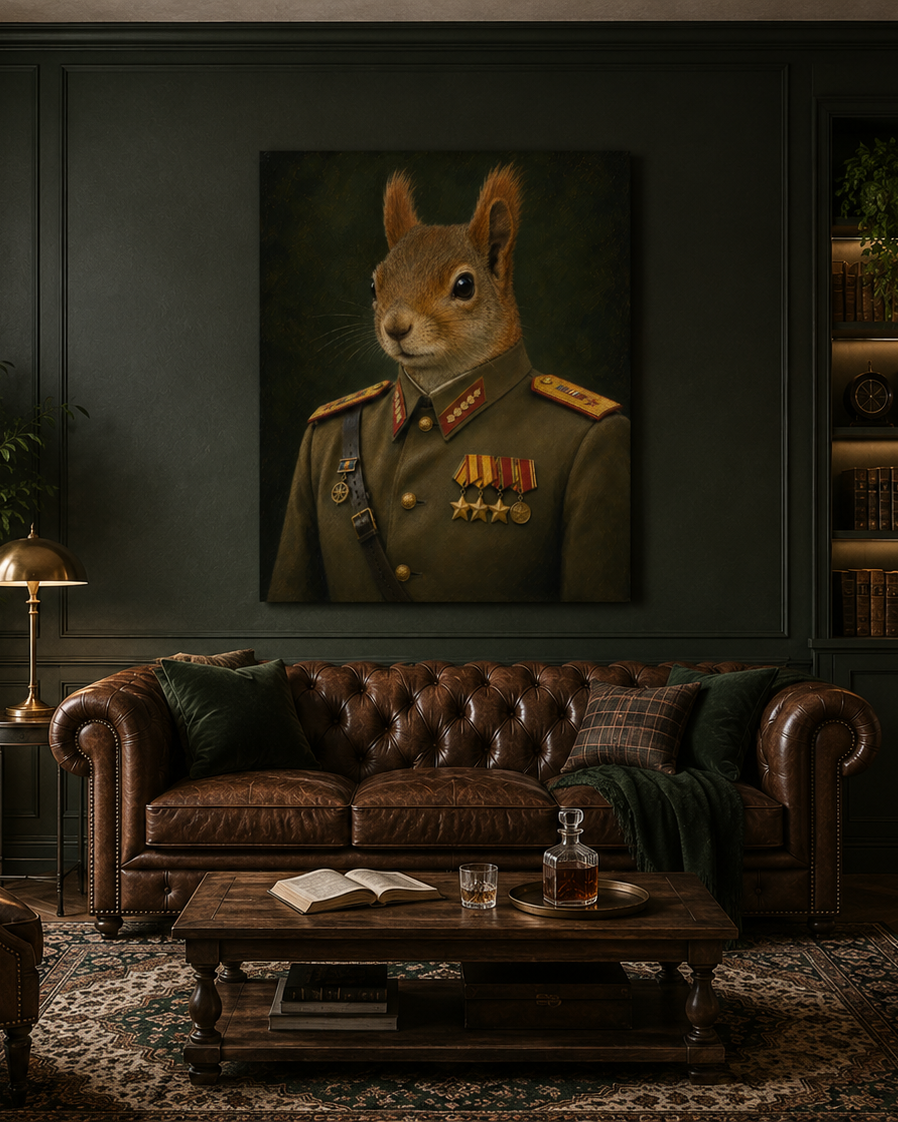 Kommandant Eichhörnchen - Leinwand